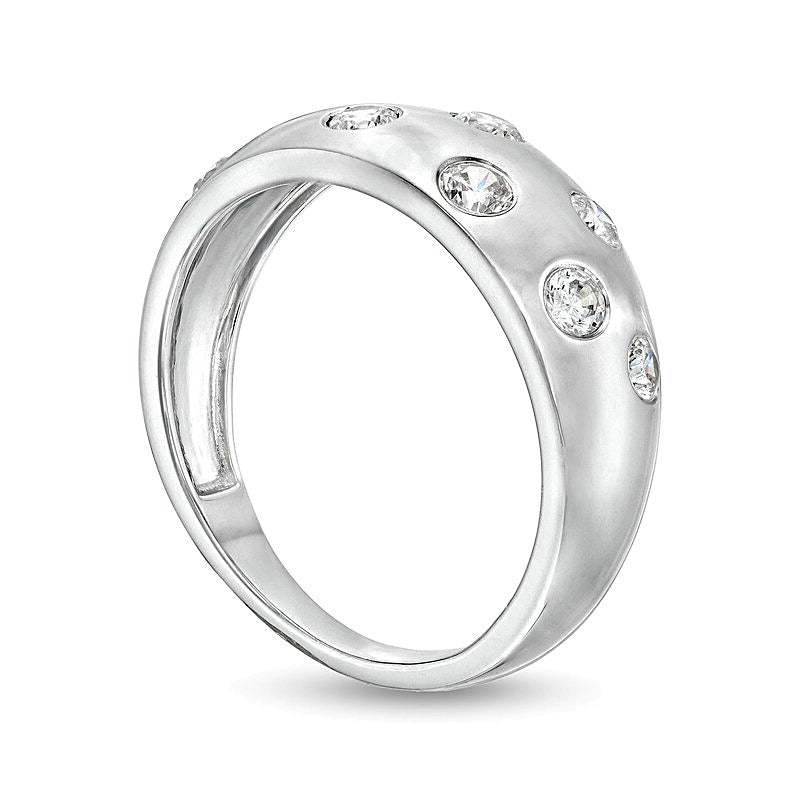 0.5 CT. TW Diamond Bubbles Band in 10K White Gold