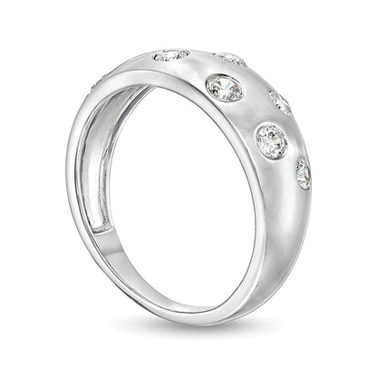0.5 CT. TW Diamond Bubbles Band in 10K White Gold