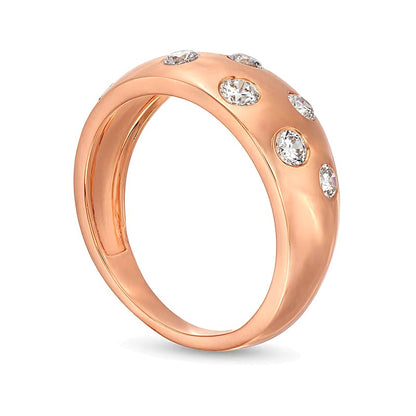 0.5 CT. TW Diamond Bubbles Band in 10K Rose Gold
