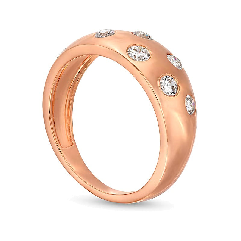0.5 CT. TW Diamond Bubbles Band in 10K Rose Gold