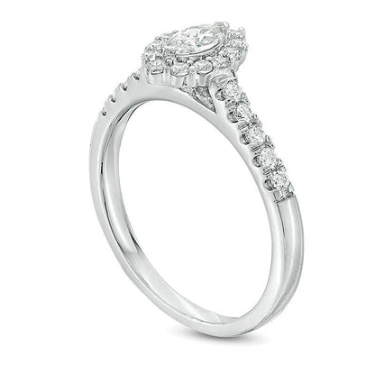 0.63 CT. TW Marquise Diamond Frame Engagement Ring in 14K White Gold