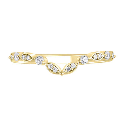 0.17 CT. TW Diamond Alternating Round and Marquise Frame Contour Band in 10K Gold