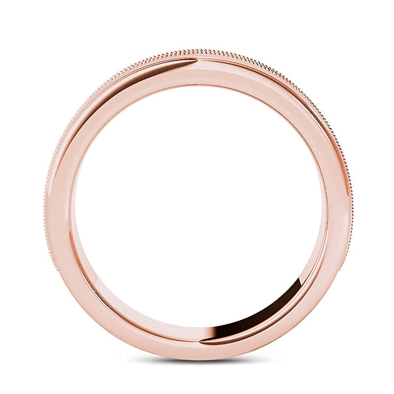 0.33 CT. TW Diamond Channel Milgrain Wedding Band in 14K Rose Gold