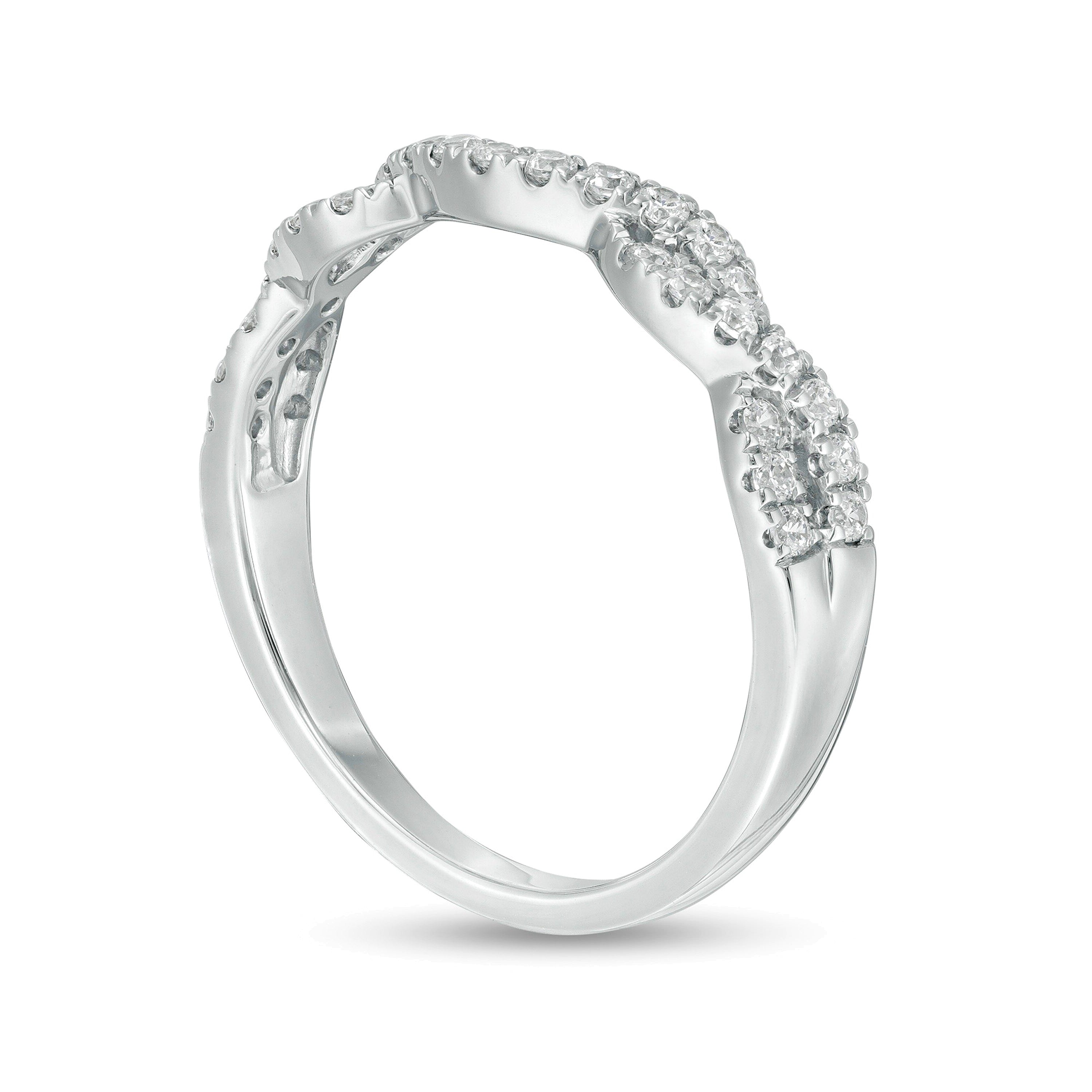 0.33 CT. TW Diamond Twist Contour Band in 14K White Gold