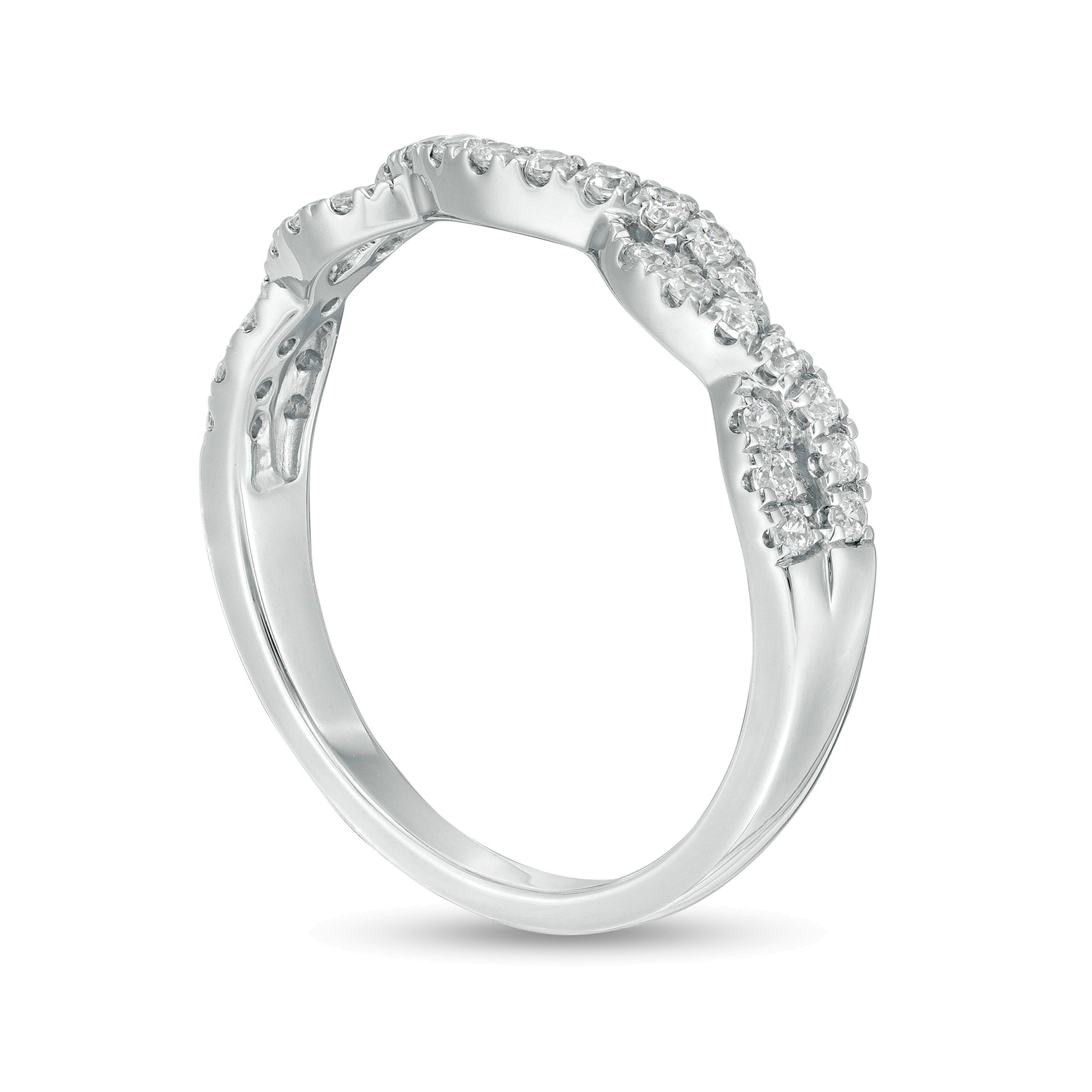 0.33 CT. TW Diamond Twist Contour Band in 14K White Gold