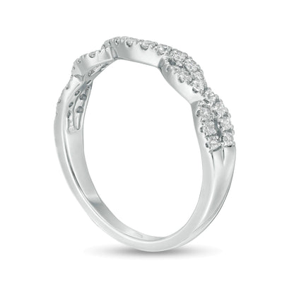0.33 CT. TW Diamond Twist Contour Band in 14K White Gold