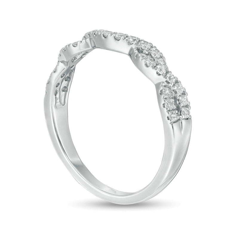 0.33 CT. TW Diamond Twist Contour Band in 14K White Gold