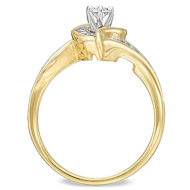 1.0 CT. TW Marquise Diamond Bypass Bridal Set in 14K Gold