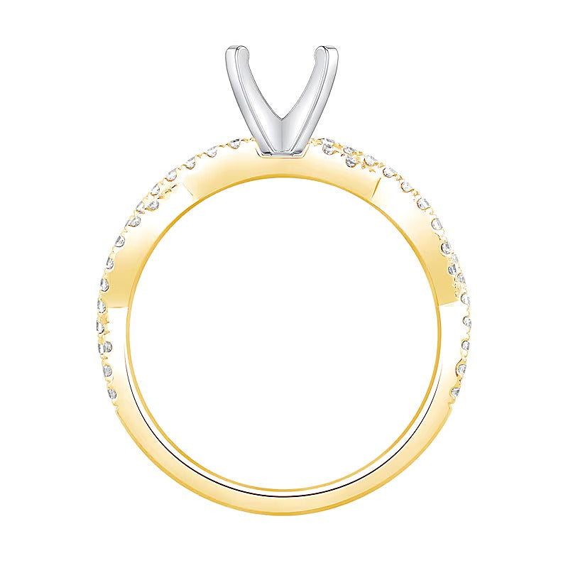 0.33 CT. TW Diamond Twist Shank Solitaire Semi Mount in 14K Gold