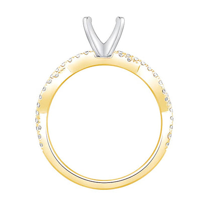 0.33 CT. TW Diamond Twist Shank Solitaire Semi Mount in 14K Gold