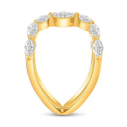 1.0 CT. TW Marquise Diamond Double Loop Open Ring in 10K Gold
