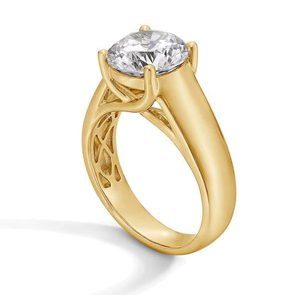 3.0 CT. Lab-Grown Diamond Solitaire Thick Shank Engagement Ring in 14K Gold (F/VS2)