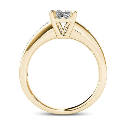 1.0 CT. TW Princess-Cut Diamond Square Frame Engagement Ring in 14K Gold