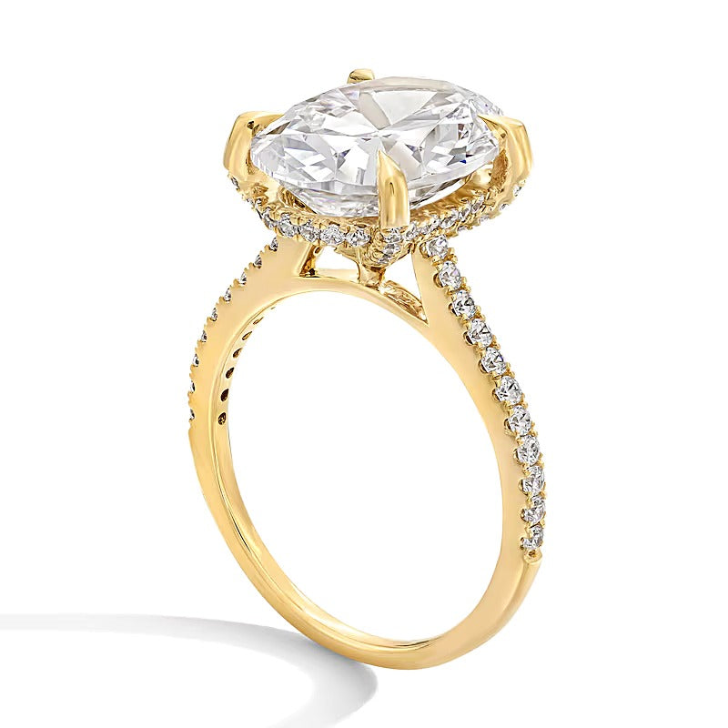 6.5 CT. TW Oval Lab-Grown Diamond Hidden Frame Engagement Ring in 14K Gold (F/VS2)