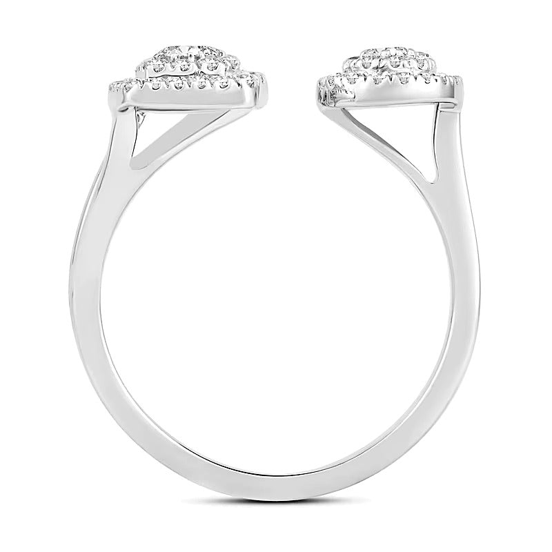 0.5 CT. TW Multi-Diamond Geometric Shapes Open Shank Ring in 10K White Gold