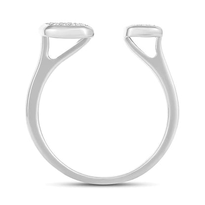 0.17 CT. TW Octagon Multi-Diamond Open Shank Ring in 10K White Gold