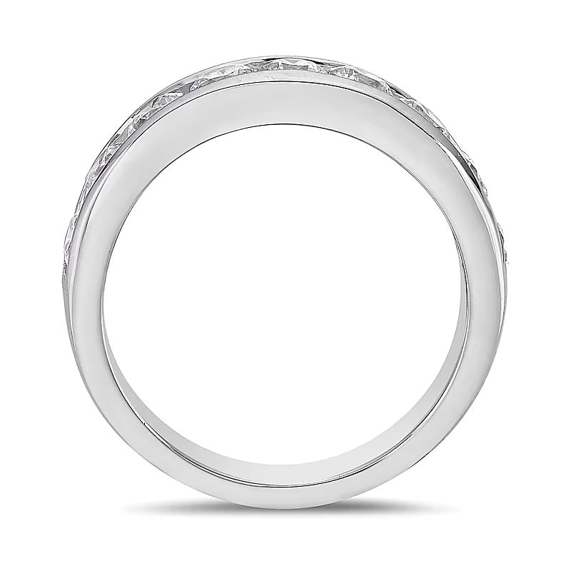 1.5 CT. TW Diamond Channel Eleven Stone Band in 10K White Gold (I/I2)