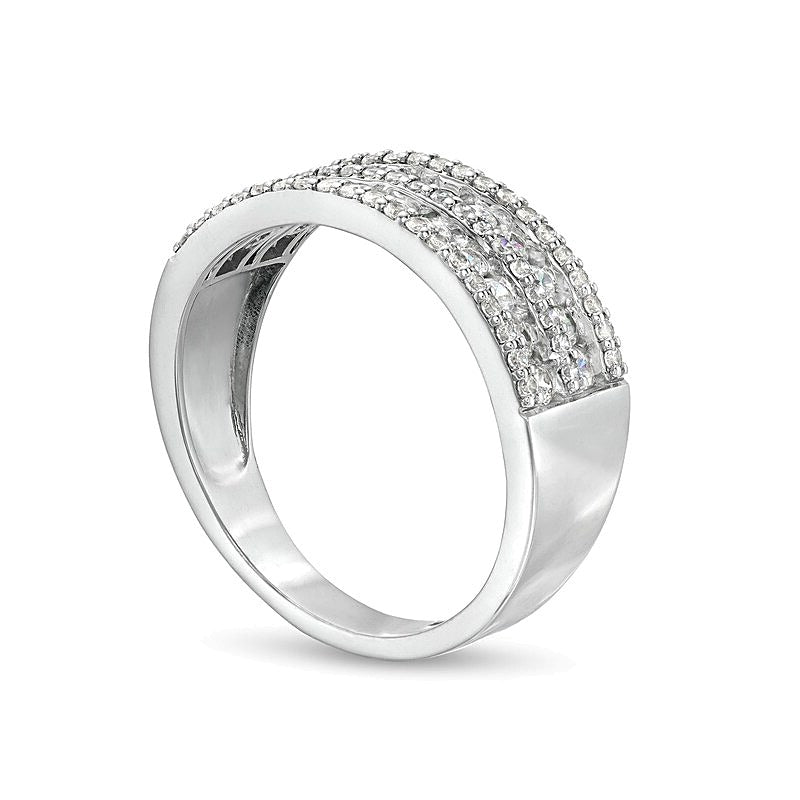 0.75 CT. TW Diamond Multi-Row Band in 10K White Gold