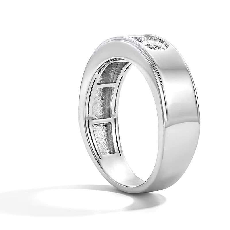 1.0 CT. TW Lab-Grown Diamond Three-Stone Band in 10K White Gold (F/VS2)