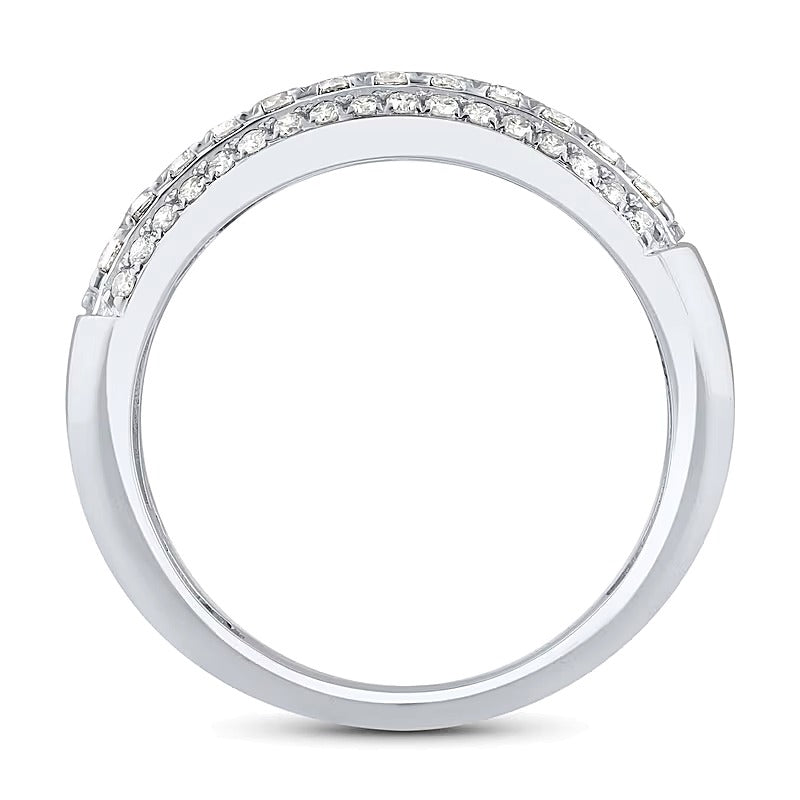 1.5 CT. TW Lab-Grown Diamond Multi-Row Band in 10K White Gold (F/VS2)