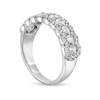 1.0 CT. TW Diamond Scallop Edge Band in 10K White Gold
