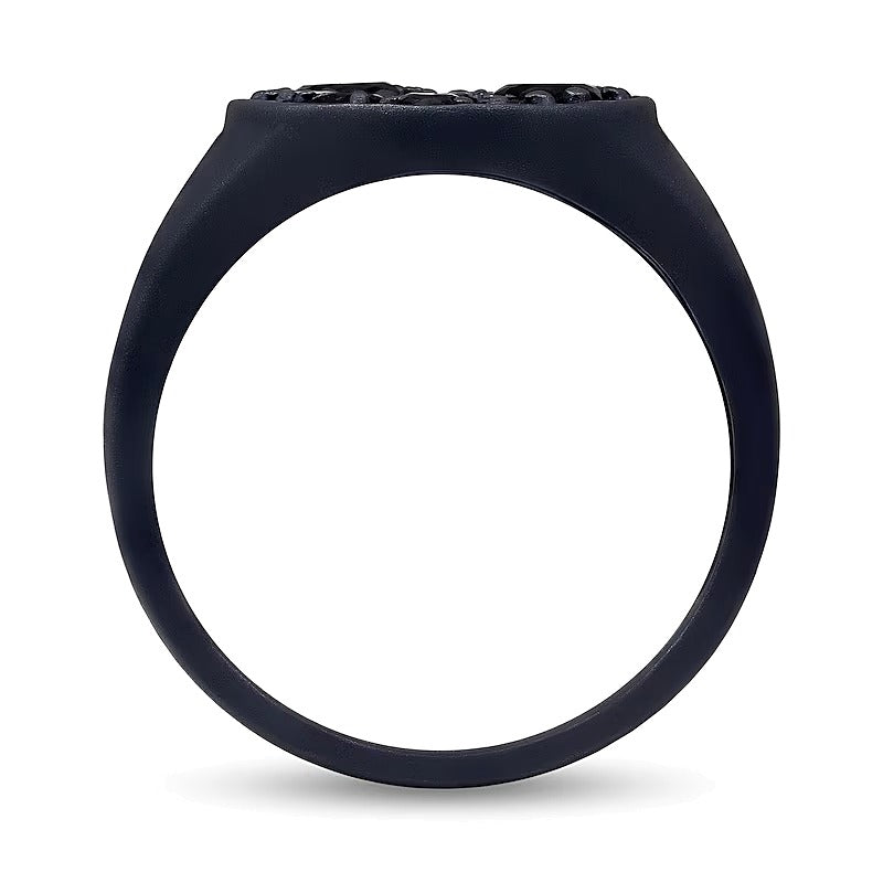 1.75 CT. TW Black Diamond Oval-Top Ring in Oxidized Black Sterling Silver