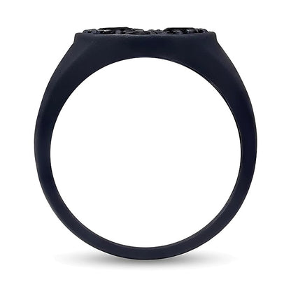 1.75 CT. TW Black Diamond Oval-Top Ring in Oxidized Black Sterling Silver