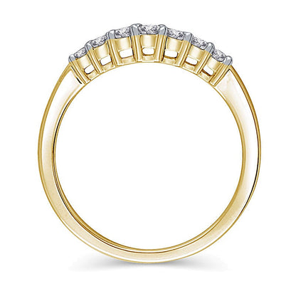 0.25 CT. TW Diamond Seven Stone Contour Wedding Band in 14K Gold