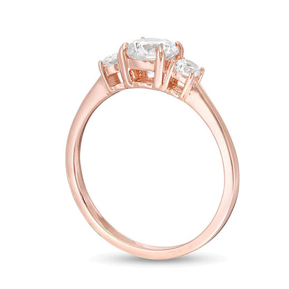1.0 CT. TW Diamond Three Stone Engagement Ring in 14K Rose Gold