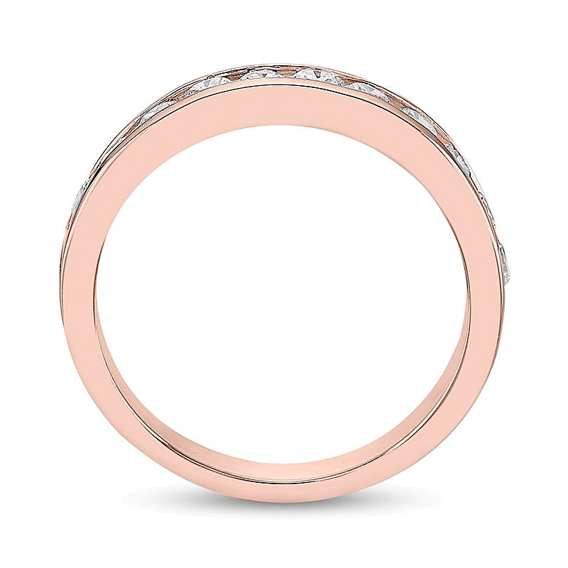 0.75 CT. TW Diamond Channel Eleven Stone Band in 10K Rose Gold (I/I2)