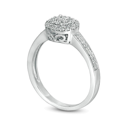 0.2 CT. TW Diamond Double Frame Promise Ring in Sterling Silver