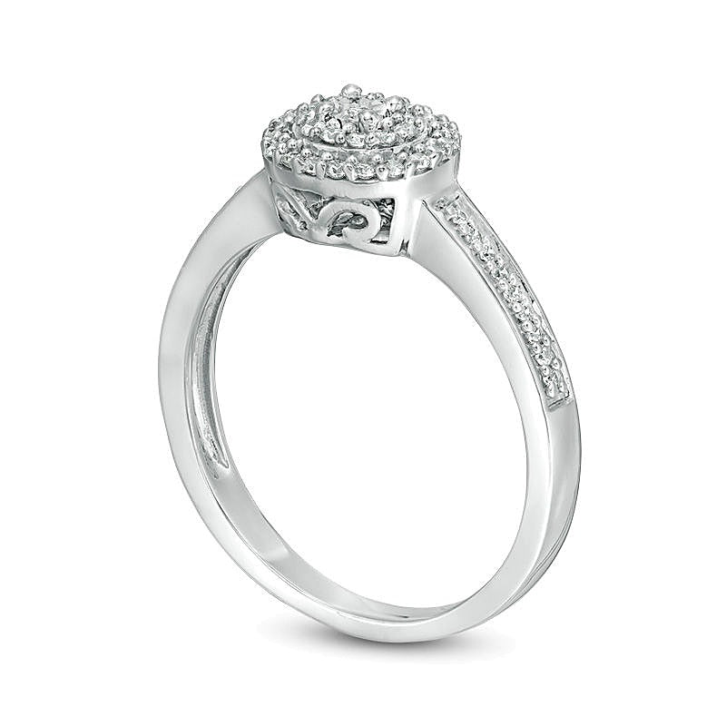 0.2 CT. TW Diamond Double Frame Promise Ring in Sterling Silver