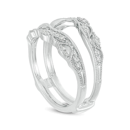 0.2 CT. TW Diamond Vintage-Style Solitaire Enhancer in 14K White Gold