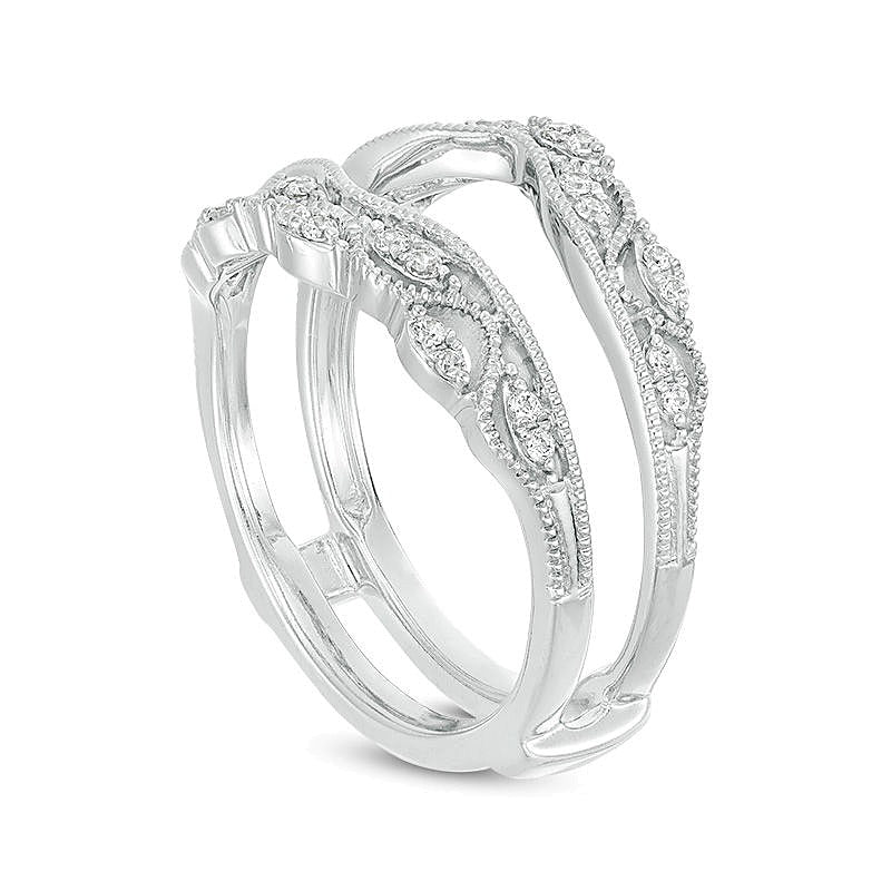 0.2 CT. TW Diamond Vintage-Style Solitaire Enhancer in 14K White Gold