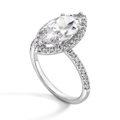 3.5 CT. TW Marquise-Cut Lab-Grown Diamond Frame Engagement Ring in 14K White Gold (F/VS2)