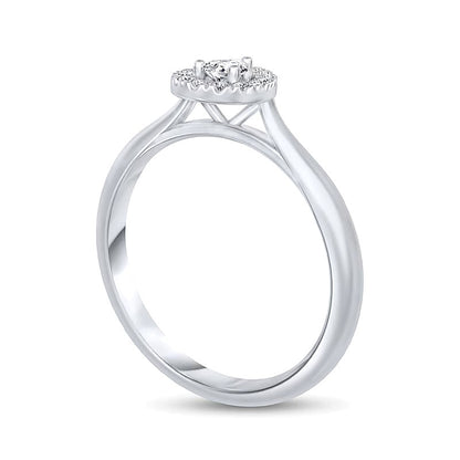 0.25 CT. TW Pear-Shaped Diamond Frame Promise Ring in 10K White Gold