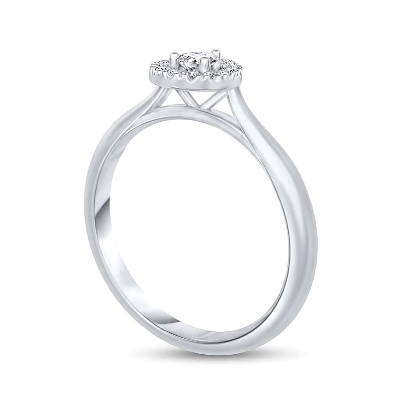 0.25 CT. TW Pear-Shaped Diamond Frame Promise Ring in 10K White Gold