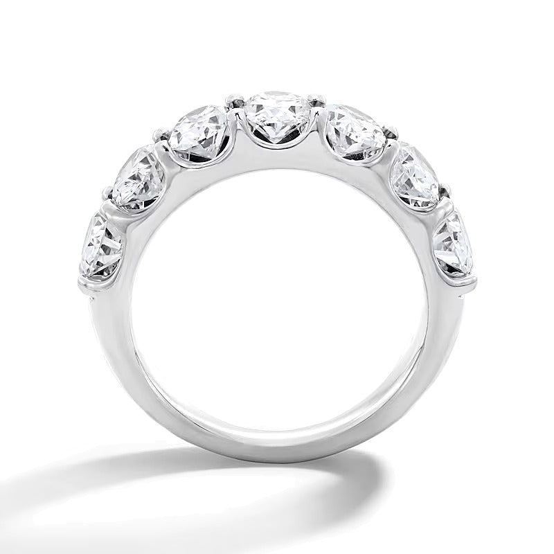 3.0 CT. TW Oval Lab-Grown Diamond Seven Stone Anniversary Band in 14K White Gold (F/SI2)