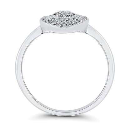 0.13 CT. TW Marquise Multi-Diamond Ornate Vintage-Style Ring in 10K White Gold