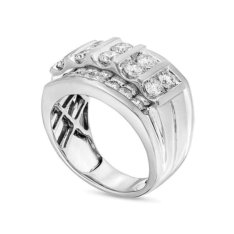 3.0 CT. TW Diamond Column Wedding Band in 14K White Gold