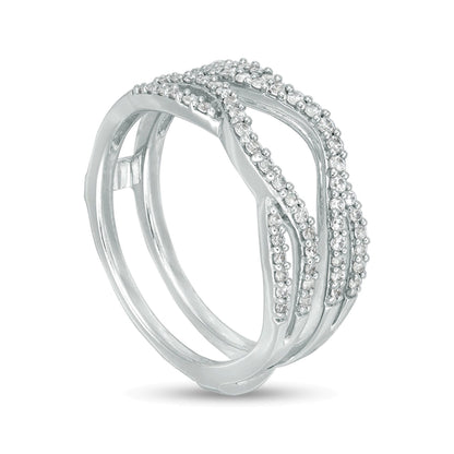 0.33 CT. TW Diamond Split Shank Solitaire Enhancer in 14K White Gold