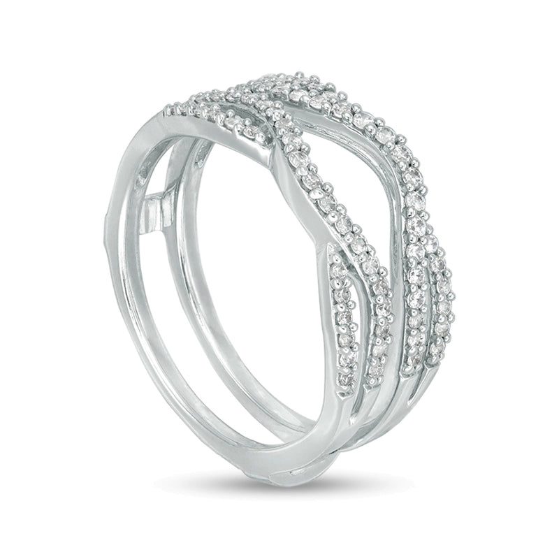 0.33 CT. TW Diamond Split Shank Solitaire Enhancer in 14K White Gold