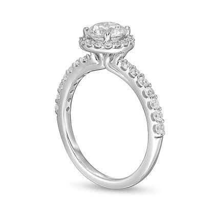 1.5 CT. TW Lab-Grown Diamond Frame Engagement Ring in 14K White Gold (F/VS2)