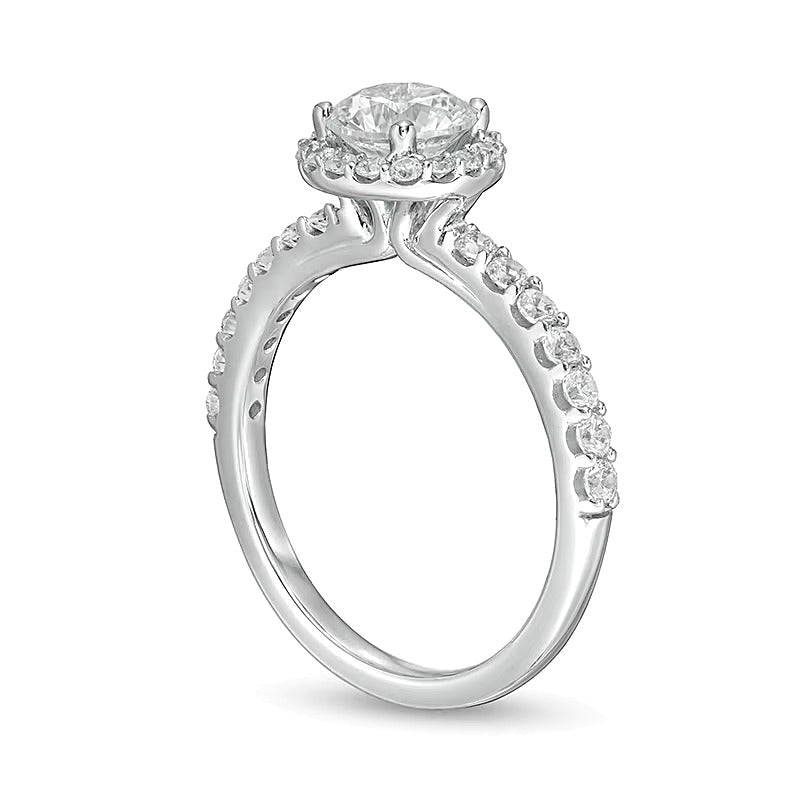1.5 CT. TW Lab-Grown Diamond Frame Engagement Ring in 14K White Gold (F/VS2)