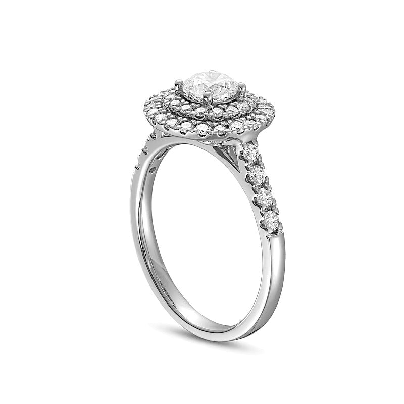 1.25 CT. TW Diamond Double Frame Engagement Ring in 14K White Gold (I/I1)