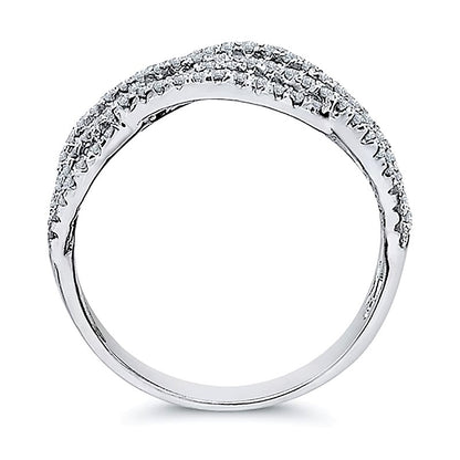 0.38 CT. TW Diamond Multi-Row Criss-Cross Open Shank Ring in 10K White Gold