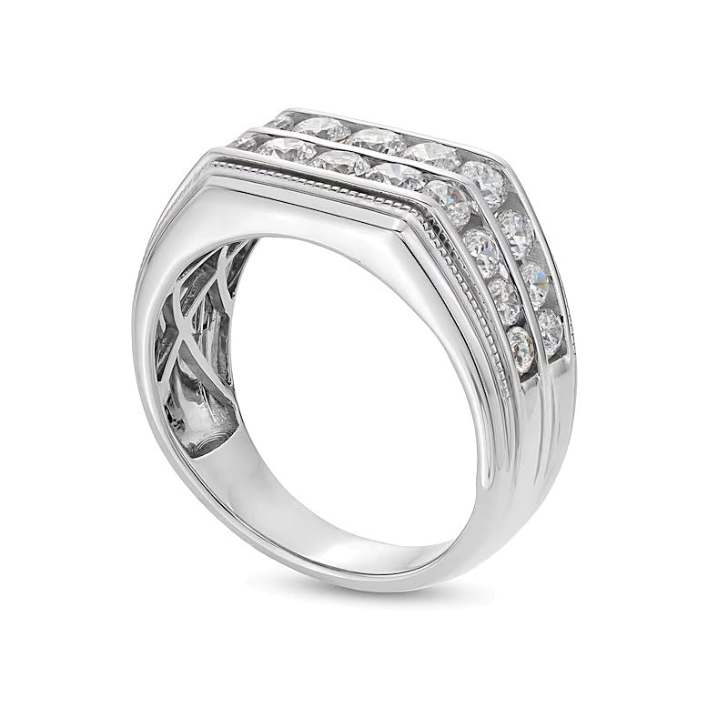 2.0 CT. TW Lab-Grown Diamond Double Row Angled Band in 14K White Gold (F/SI2)