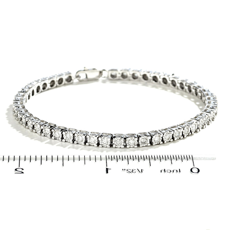 1.5 CT. TW Diamond Tennis Bracelet in Sterling Silver