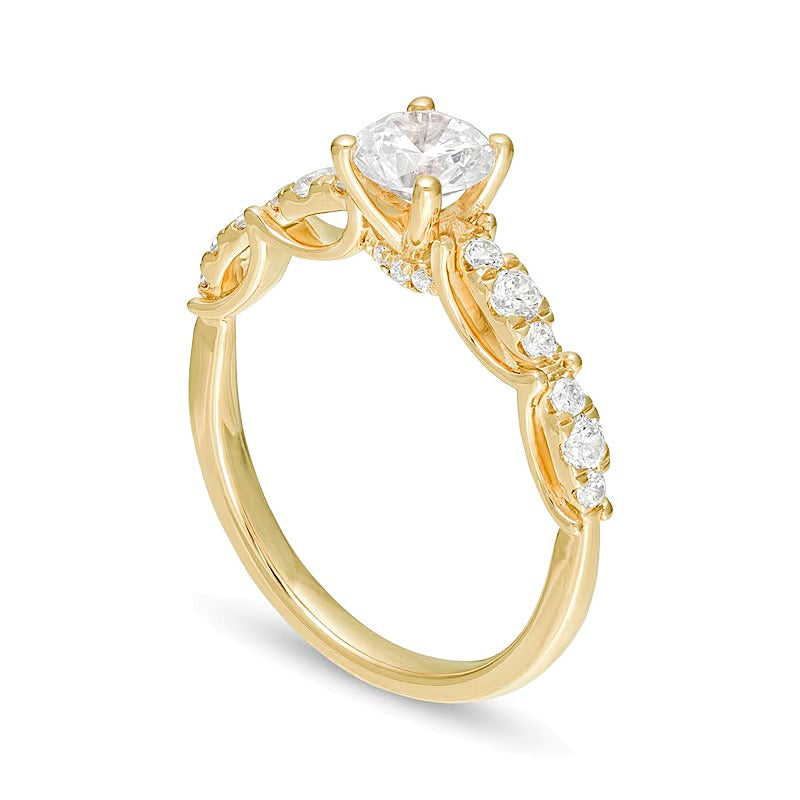 1.0 CT. TW Diamond Scalloped Shank Engagement Ring in 14K Gold
