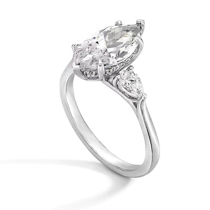 2.38 CT. TW Marquise and Pear-Shaped Lab-Grown Diamond Three Stone Engagement Ring in 14K White Gold